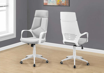 Hayes 25 Executive Office Chair - Blanc &amp; Gris|Fauteuil président Hayes de 25 po - blanc et gris