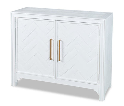 Armoire d'appoint en bois massif Keena 40 - Blanc|Armoire décorative Keena de 40 po en bois massif - blanche