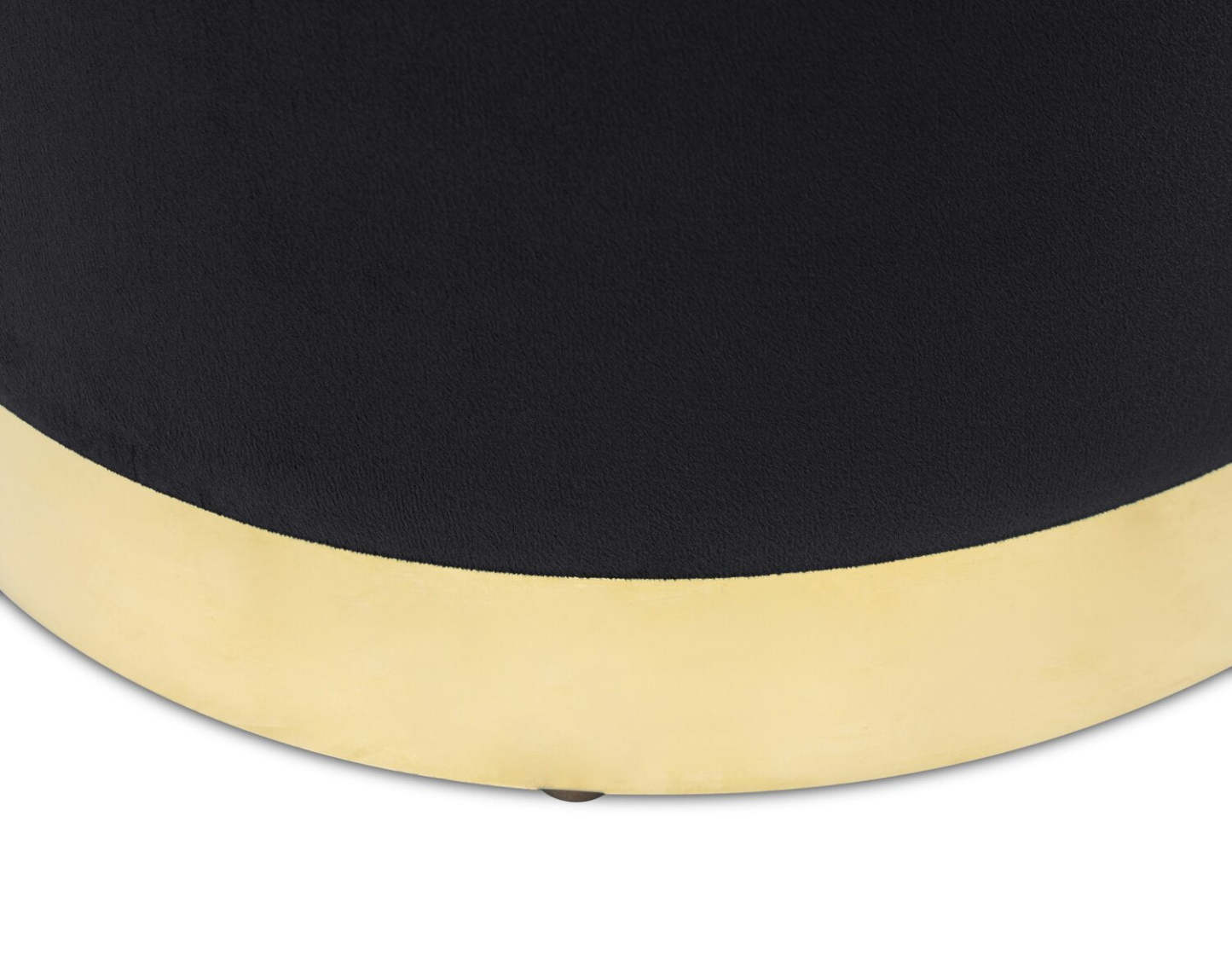 Phebe 16.5 Storage Ottoman with Gold Trim Base - Noir|Pouf de rangement Phebe de 16,5 po avec base à bordures dorées - noir