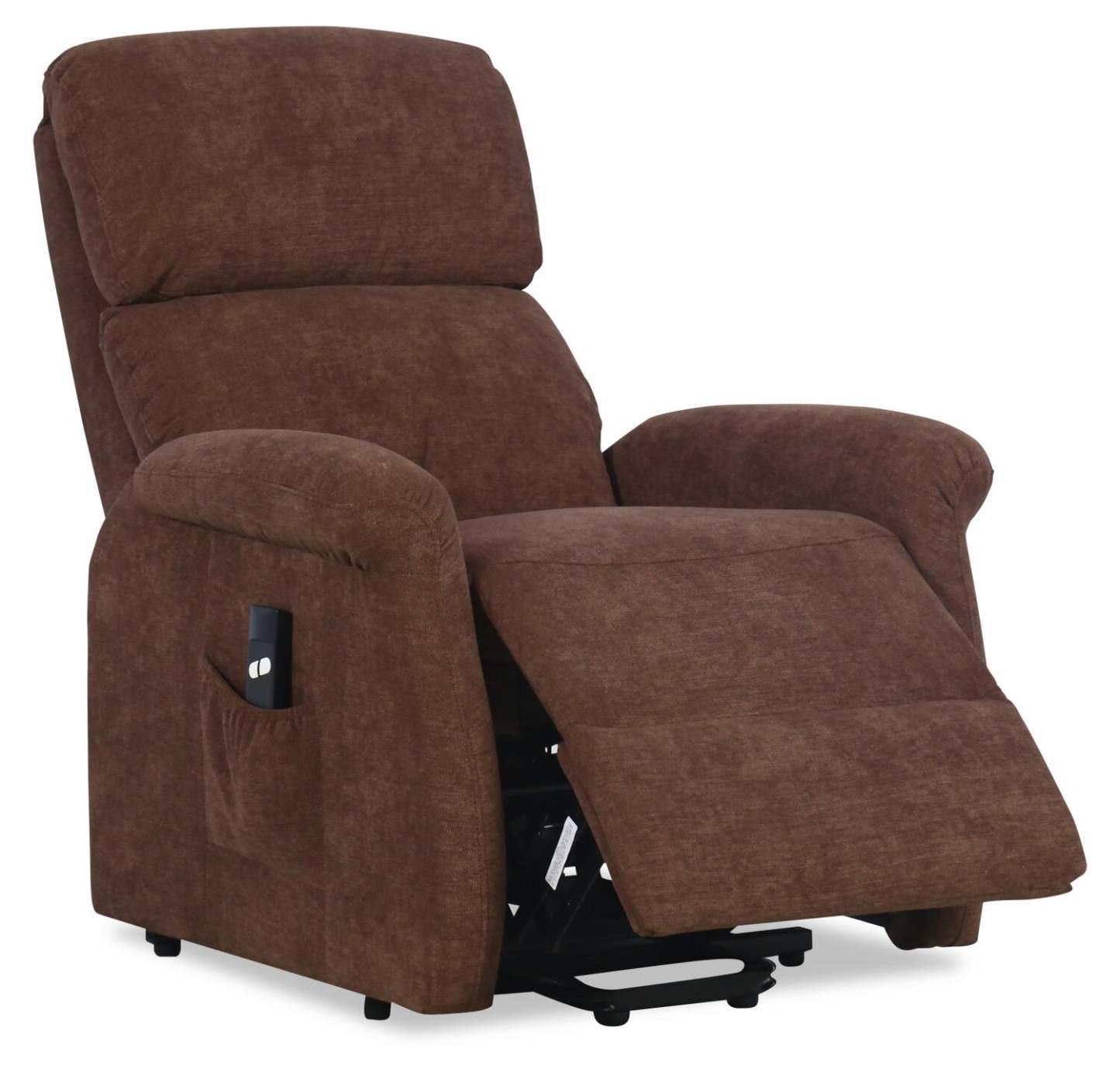 Ruben 32 Fauteuil basculeur à inclinaison électrique en tissu de chenille - brun chocolat