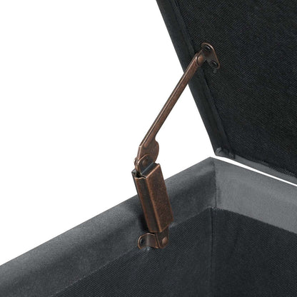 Vivienne 47.25 Pouf de rangement en tissu - Gris | Pouf de rangement Vivienne de 47,25 po en tissu - gris