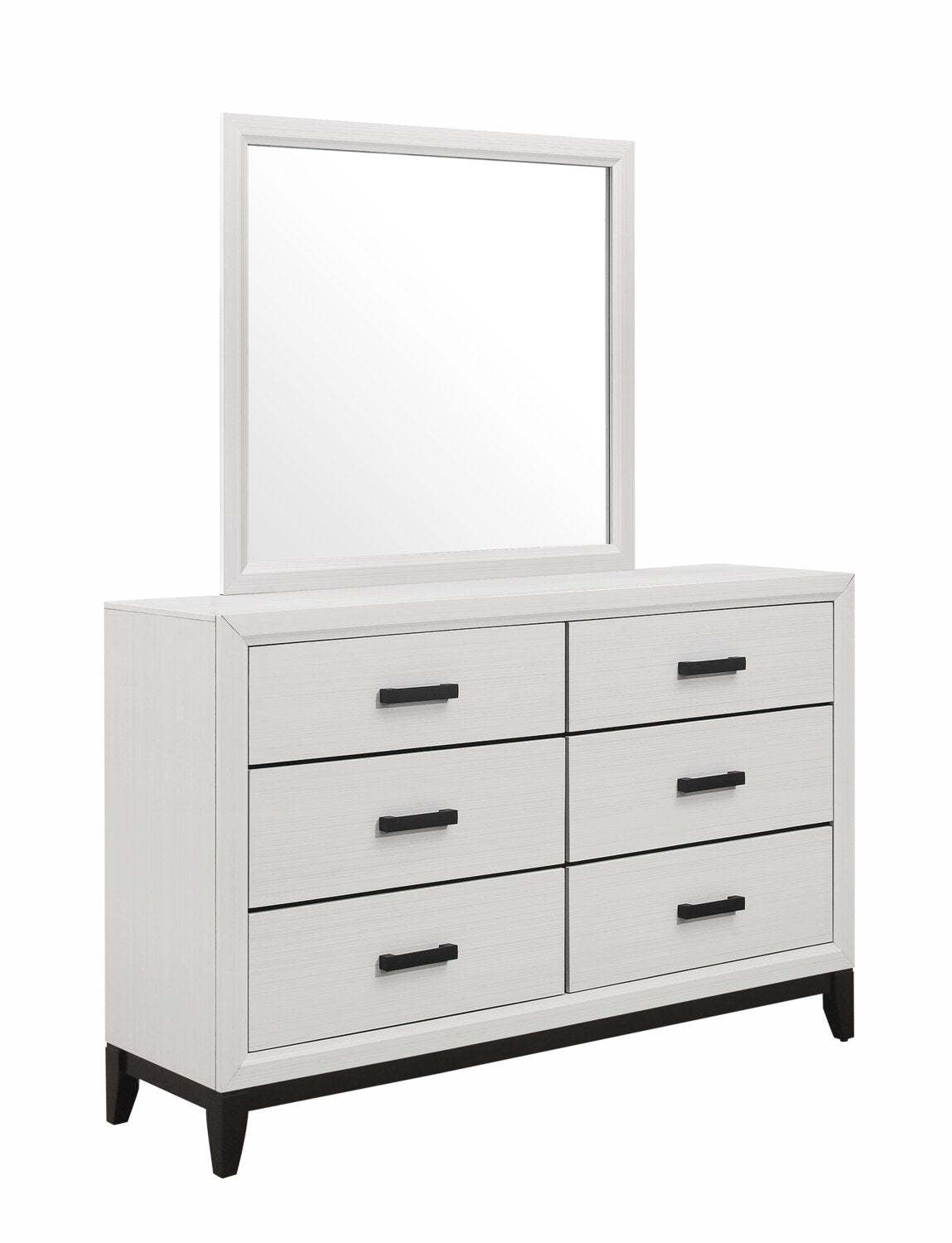 Commode à 6 tiroirs pour chambre à coucher Kate, 58 L x 37 H - Blanc | Commode Kate de 58 po (L) x 37 po (H) à 6 tiroirs pour la chambre à coucher - blanche