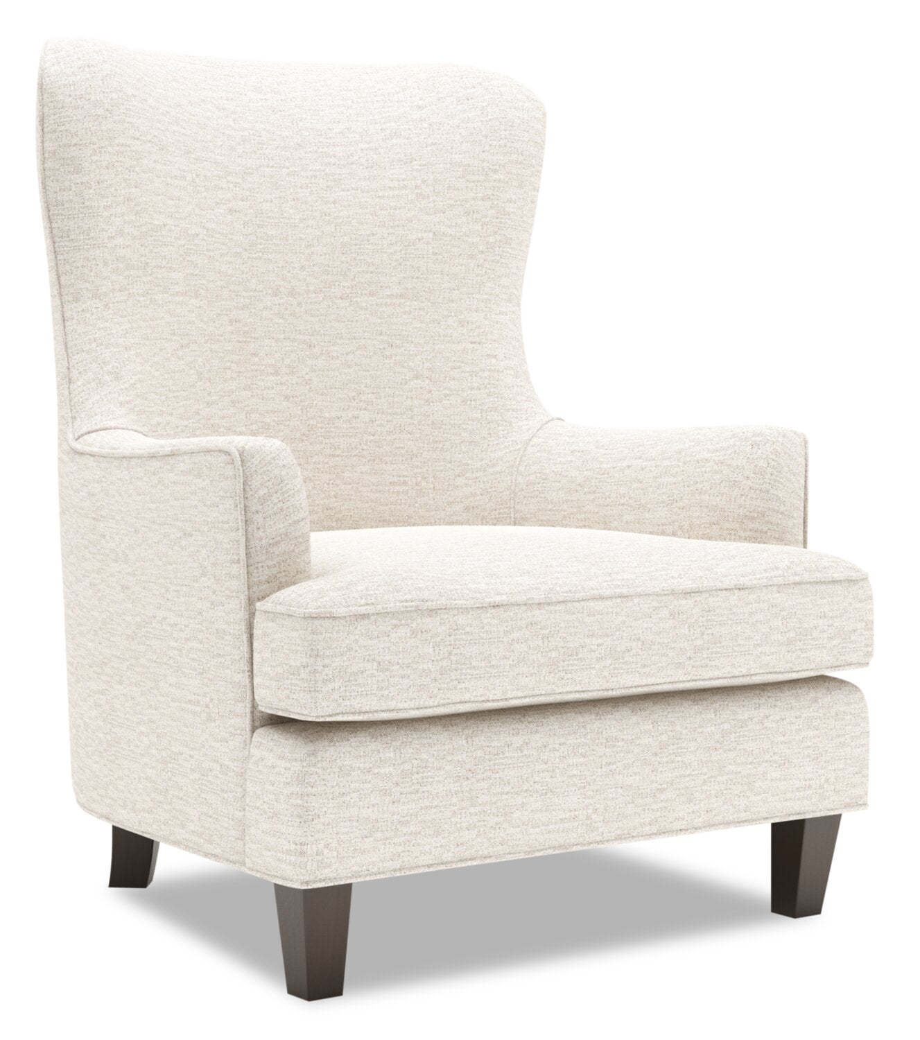Fauteuil d’appoint à oreilles personnalisable Sofa Lab de 32 po fabriqué au Canada en tissu de chenille - beige Luxury Sand | WING3093