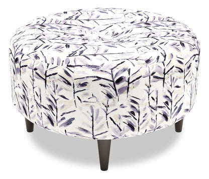 Pouf The Curve 31 en tissu, coloris galet multicolore, fabriqué au Canada | CURV1151