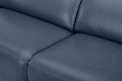Canapé à inclinaison électrique Riviera en cuir véritable de qualité supérieure - bleu
