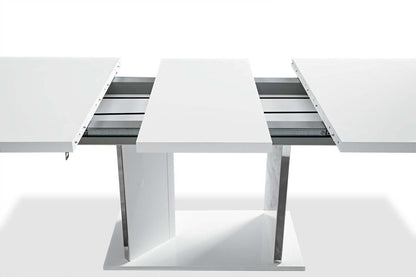 Table de salle à manger Raia - fabriquée en Italie, base piédestal, moderne, 71 po (L) - blanche
