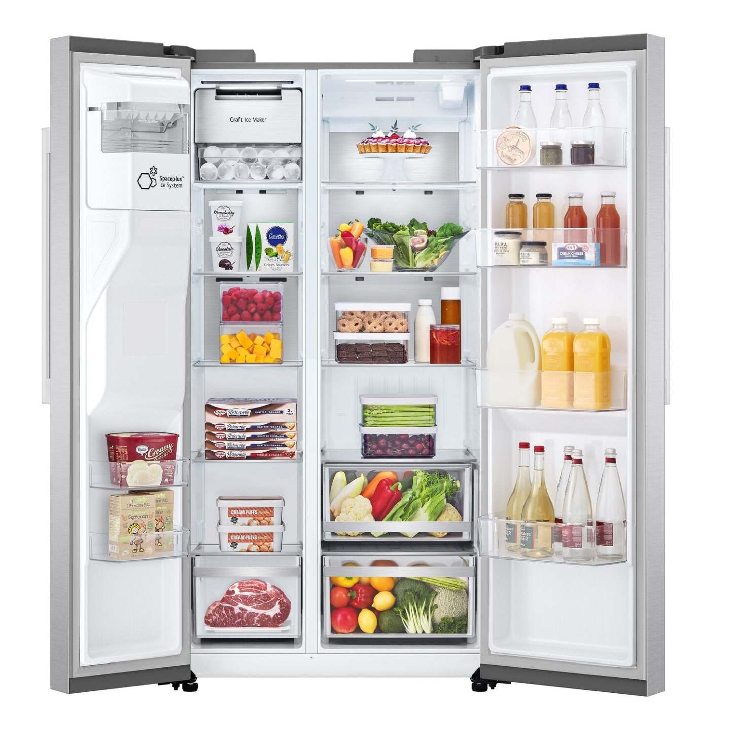 LG 36 27 Cu. Ft Side by Side Refrigerator - Fingerprint Resistant Stainless Steel - LL27T3530S  | Réfrigérateur LG de 27 pi3 et de 36 po à compartiments juxtaposés - acier inoxydable résistant aux traces de doigts - LL27T3530S
