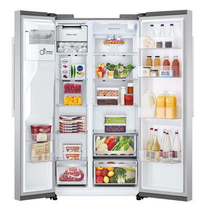 LG 36 27 Cu. Ft Side by Side Refrigerator - Fingerprint Resistant Stainless Steel - LL27T3530S  | Réfrigérateur LG de 27 pi3 et de 36 po à compartiments juxtaposés - acier inoxydable résistant aux traces de doigts - LL27T3530S
