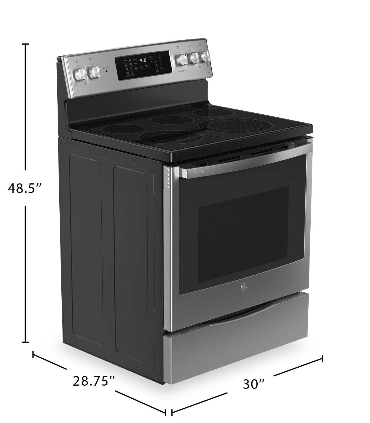 Cuisinière électrique intelligente GE 30 - Acier inoxydable résistant aux traces de doigts - PCB900YVFS | Cuisinière électrique intelligente GE de 30 po - acier inoxydable résistant aux traces de doigts - PCB900YVFS |