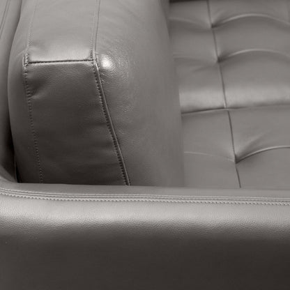 Canapé Erin 80.3 en tissu d'apparence cuir avec coussins de siège capitonnés - Gris | Canapé Erin de 80,3 po en tissu d'apparence cuir avec coussins de siège capitonnés - gris