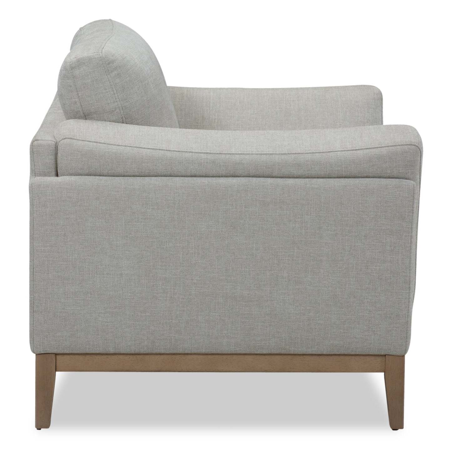 Valley 44 Chaise en tissu avec base et pieds en bois d'hévéa - Sable | Fauteuil Valley de 44 po en tissu avec base et pattes en hévéa - sable