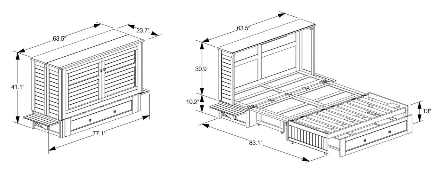 Parker Cabinet Bed - Blue | Armoire-lit Parker - Bleue