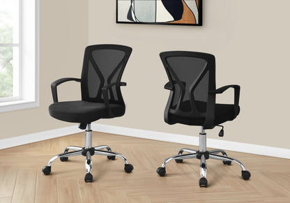 Dominic 23.5 Office Chair with Mesh Back - Black/Chrome|Chaise de bureau Dominic de 23,5 po avec dossier en maille - noire et chromée