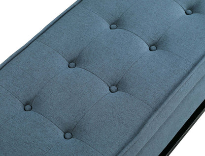 Ryan 43.5 Storage Bench with Bottom Shelf - Blue|Banc de rangement Ryan de 43,5 po avec tablette Inférieure - bleu