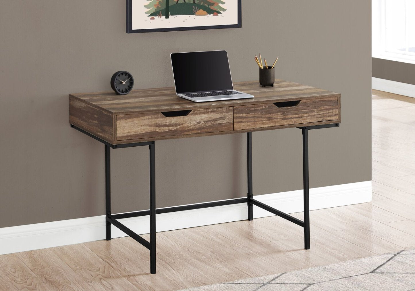 Bureau Butler 47.25 avec 2 tiroirs - Marron|Bureau Butler de 47,25 po à 2 tiroirs - brun