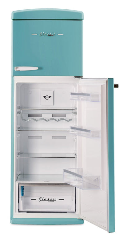 Unique Classic Retro 24 11 Cu Ft. Top Freezer Refrigerator – Ocean Mist Turquoise - UNQ-310L T TM | Réfrigérateur Classic Rétro d’Unique de 24 po et de 11 pi3 à congélateur supérieur - turquoise brume marine - UNQ-310L T TM
