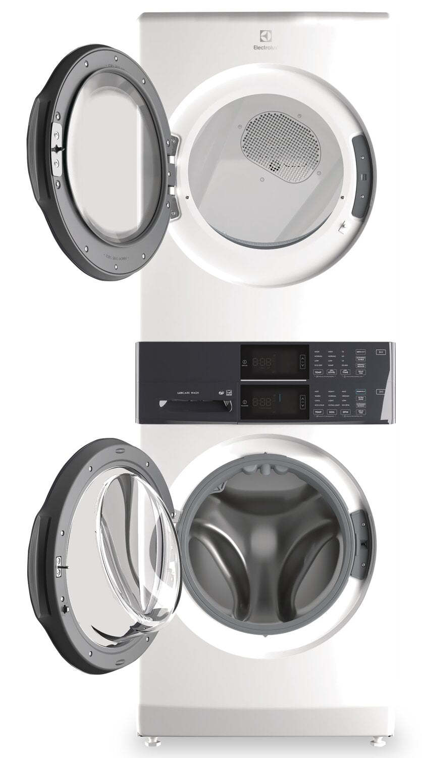 Tour de buanderie Laundry TowerMC Electrolux à chargement frontal de 5,1/8,0 pi³ - blanc - ELTE730CAW | Electrolux 5.1/8.0 Cu. Ft. Front-Load Laundry Tower - White…