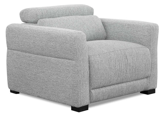 Fauteuil à inclinaison électrique Cindy Crawford Home de 40,5 po en tissu avec appuie-tête électrique - gris