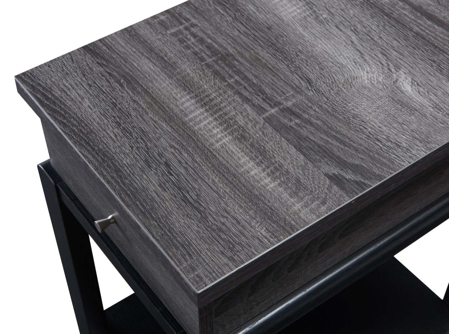 Table de fauteuil Torry de 13,75 po avec tiroir - gris vieilli