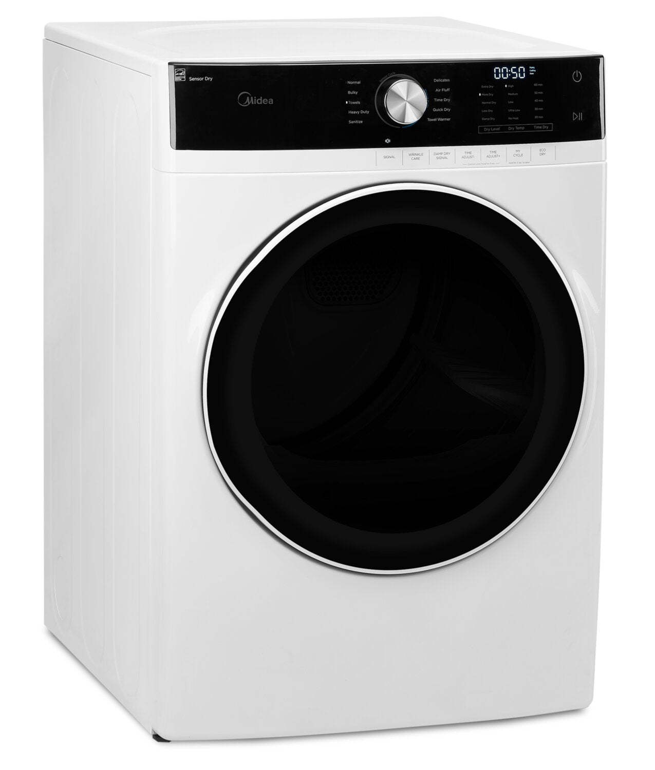 Midea 8 pi³ Sécheuse électrique - blanche - superposable - MLE52N4AWW | Midéa 8 Cu. Fort. Sécheuse électrique, blanche, empilable, MLE52N4AWW