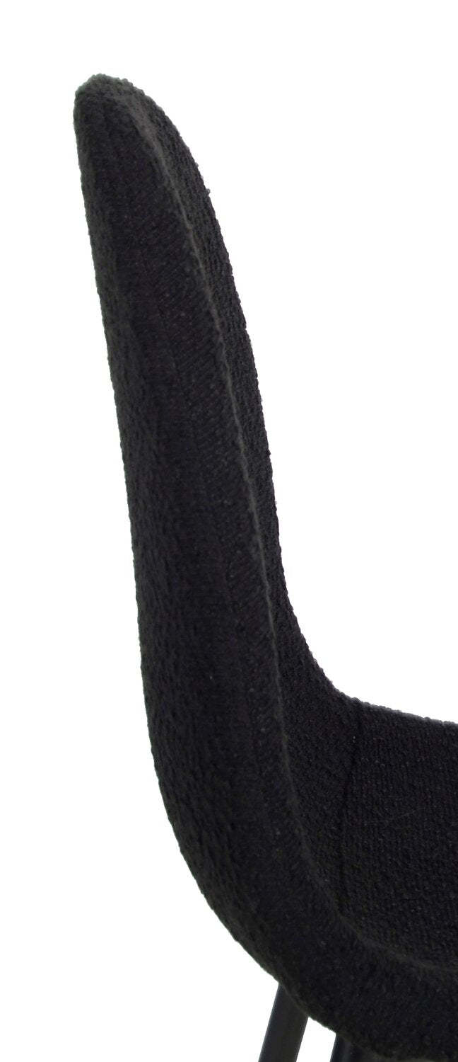 Chaise de salle à manger Joss en tissu de polyester et en métal - noire