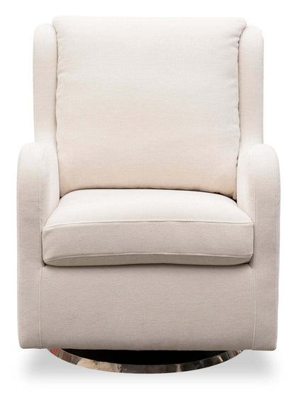 Ellie 29 Linen-Look Fabric Swivel Glider Accent Chair with Wingback and Recessed Arms - Beige | Fauteuil d’appoint à oreilles coulissant et pivotant Ellie de 29 po en tissu d’apparence lin avec accoudoirs en retrait - beige