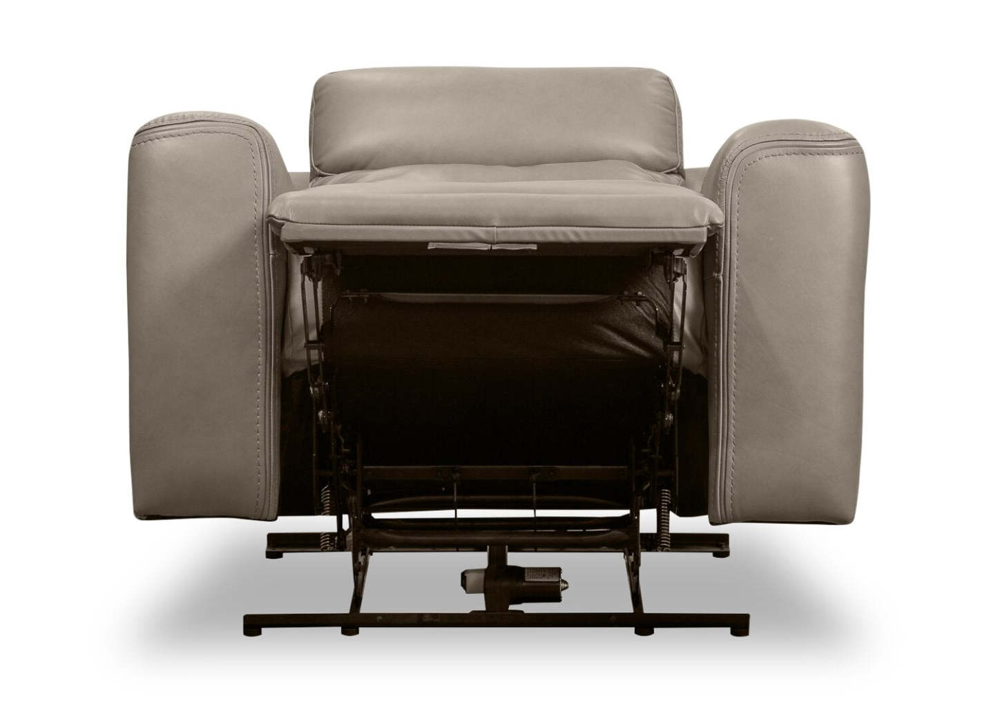 Scott Living Fauteuil à inclinaison électrique Prescott 42,5 en cuir véritable avec appui-tête électrique - Gris | Fauteuil inclinable électrique Prescott de Scott Living de 42,5 po en cuir véritable avec appuie-tête électrique - gris