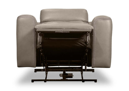 Scott Living Fauteuil à inclinaison électrique Prescott 42,5 en cuir véritable avec appui-tête électrique - Gris | Fauteuil inclinable électrique Prescott de Scott Living de 42,5 po en cuir véritable avec appuie-tête électrique - gris