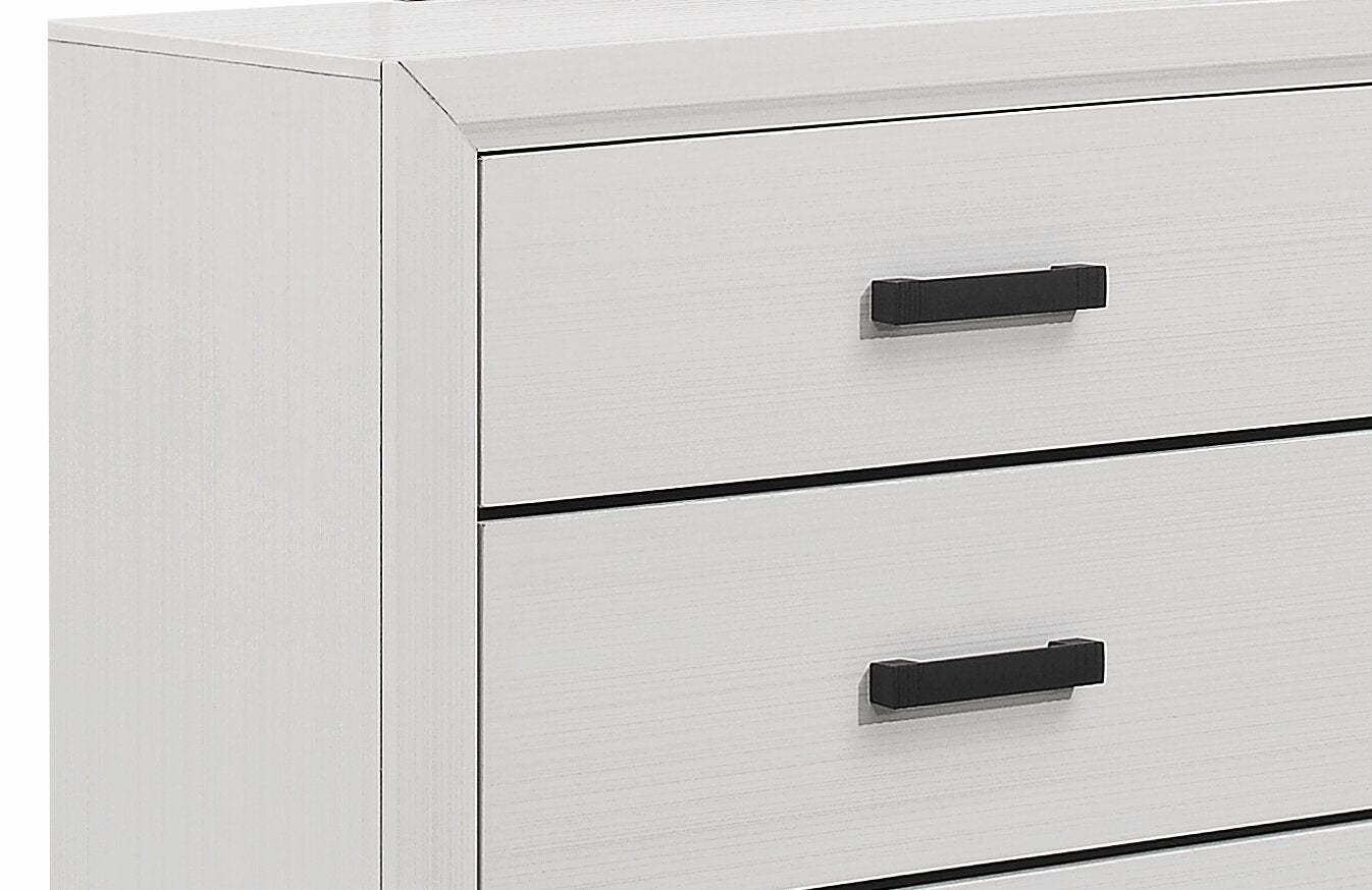 Commode à 6 tiroirs pour chambre à coucher Kate, 58 L x 37 H - Blanc | Commode Kate de 58 po (L) x 37 po (H) à 6 tiroirs pour la chambre à coucher - blanche