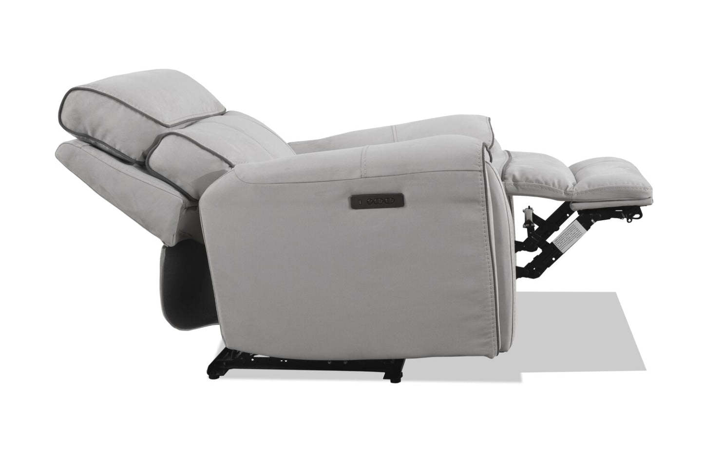 Cindy Crawford Home Newport 43 Fauteuil à inclinaison électrique en suédine avec appuie-tête électrique - gris