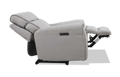 Cindy Crawford Home Newport 43 Fauteuil à inclinaison électrique en suédine avec appuie-tête électrique - gris