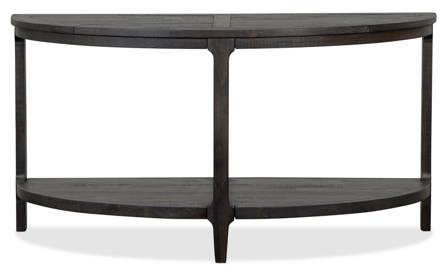 Table de canapé traditionnelle Axl 55 avec étagère - Bois gris-brun foncé|Table de salon traditionnelle Axl de 55 po avec tablette - bois gris-brun foncé