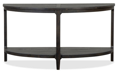 Table de canapé traditionnelle Axl 55 avec étagère - Bois gris-brun foncé|Table de salon traditionnelle Axl de 55 po avec tablette - bois gris-brun foncé