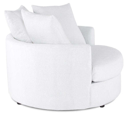 Fauteuil d’appoint Cuddler Grande de 48 po fabriqué au Canada en tissu de chenille - blanc Plush Heaven