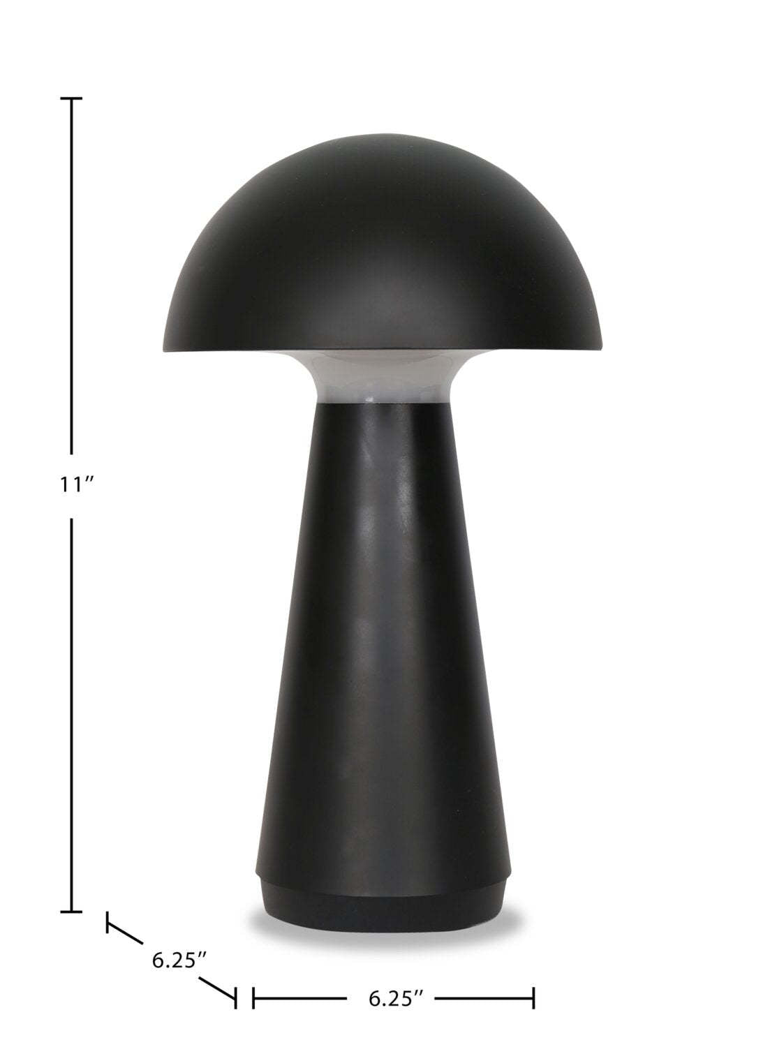 Lampe de table portative intérieure/extérieure moderne en acrylique de 11 po en hêtre avec port USB - Noir | Lampe de table pour l'intérieur et pour l'extérieur moderne portable Hêtre de 11 po en acrylique avec port USB - noire