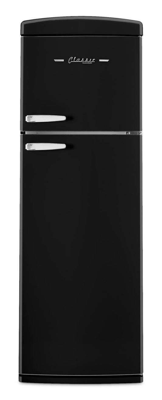 Unique Classic Retro 24 11 Cu Ft. Top Freezer Refrigerator – Midnight Black - UNQ-310L B TM | Réfrigérateur Classic Rétro d’Unique de 24 po et de 11 pi3 à congélateur supérieur - noir minuit - UNQ-310L B TM