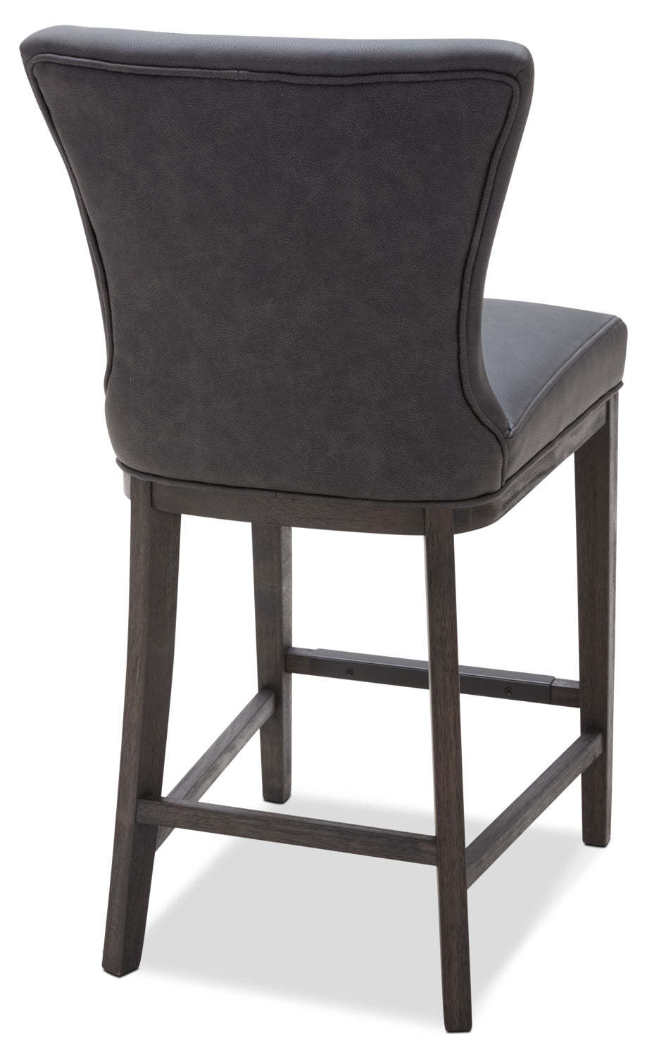 Tabouret à hauteur de comptoir Quinn avec tissu en cuir végétalien - Gris | Tabouret Quinn de hauteur comptoir en tissu de cuir végétalien - gris