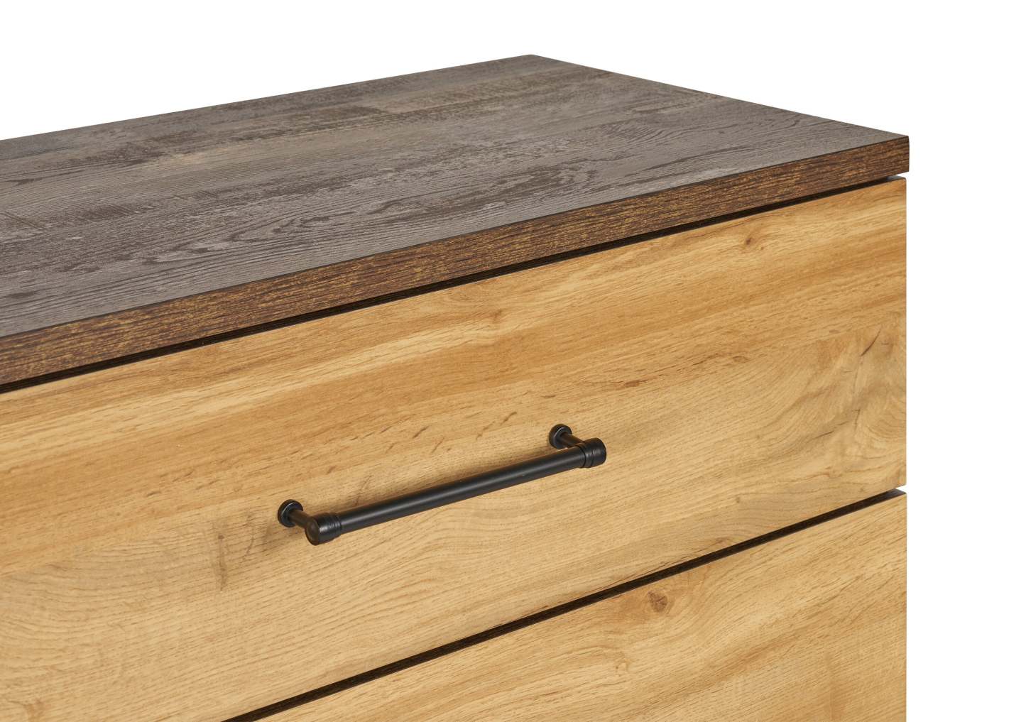 Table de chevet à 2 tiroirs Silas, 26 L x 23,9 H - Brun rustique | Table de nuit Silas de 26 po (L) x 23,9 po (H) à 2 tiroirs - brun rustique