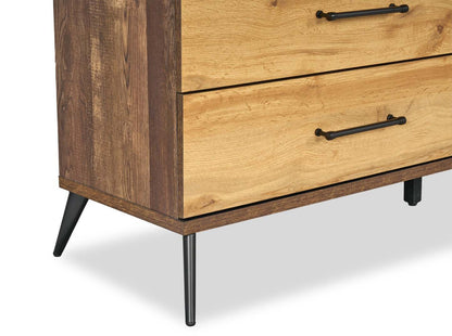 Commode à 6 tiroirs pour chambre à coucher Silas, 64 L x 33,4 H - Brun rustique | Commode de chambre à coucher Silas de 64 po (L) x 33,4 po (H) à 6 tiroirs - brun rustique