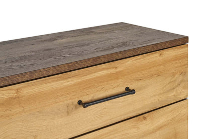 Commode à 6 tiroirs pour chambre à coucher Silas, 64 L x 33,4 H - Brun rustique | Commode de chambre à coucher Silas de 64 po (L) x 33,4 po (H) à 6 tiroirs - brun rustique