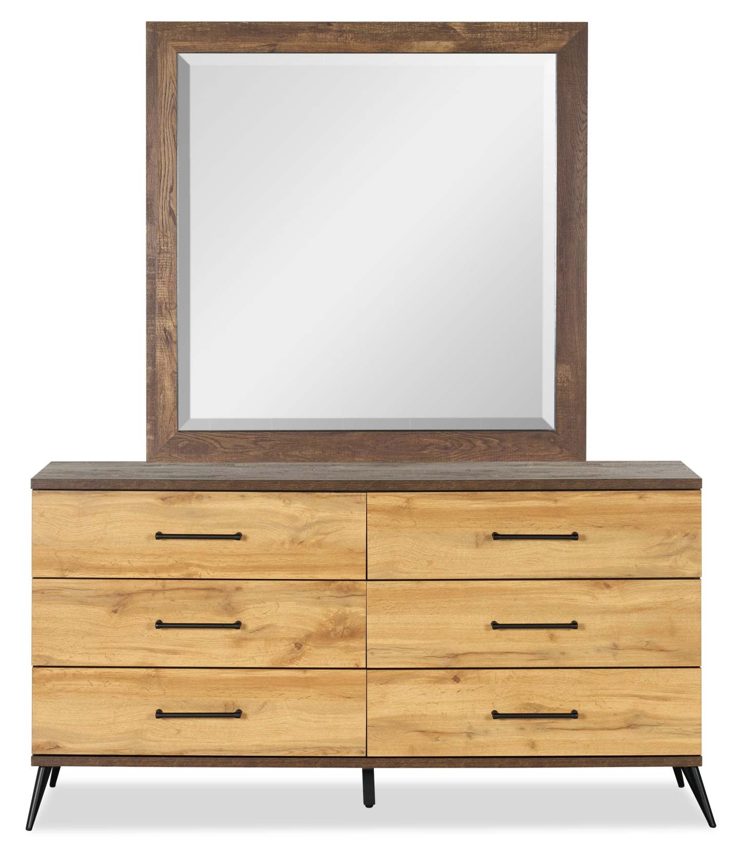 Miroir de commode de chambre à coucher Silas - brun rustique | Silas Bedroom Dresser Mirror - Rustic Brown