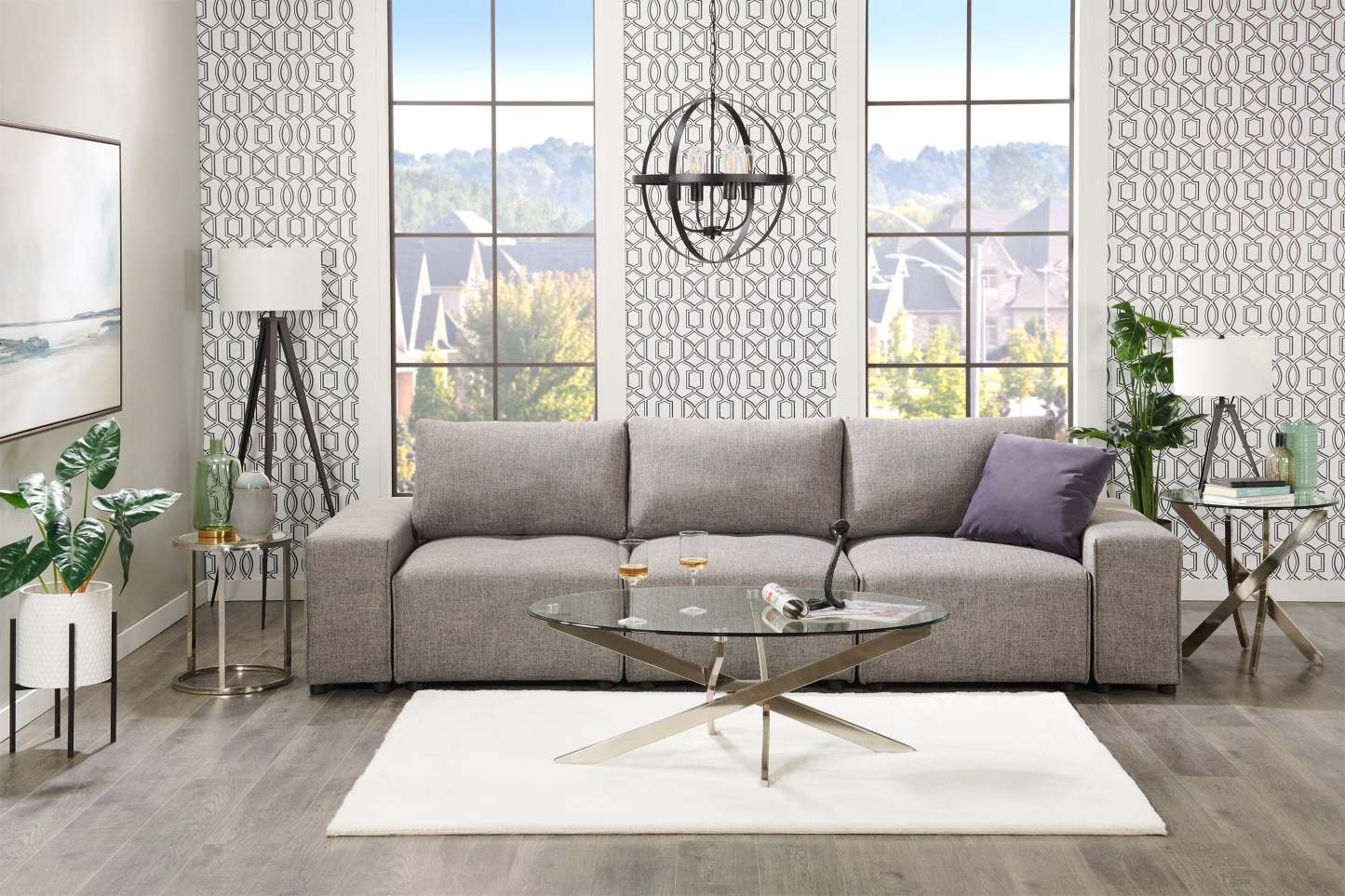 Ensemble 3 pièces Skyler Matte Black, lampadaire et deux lampes de table|Ensemble 3 lampes Skyler noir mat, 2 lampes de table et 1 lampe à pied