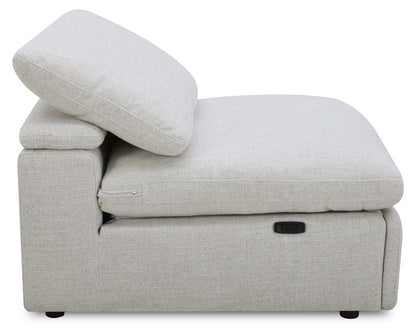 Sky Modular 6-Piece Fabric Power Reclining Sectional with Reclining Armless Chair - Nathan Wheat | Canapé sectionnel modulaire à inclinaison électrique Sky 6 pièces en tissu avec fauteuil sans accoudoirs inclinable - blé Nathan