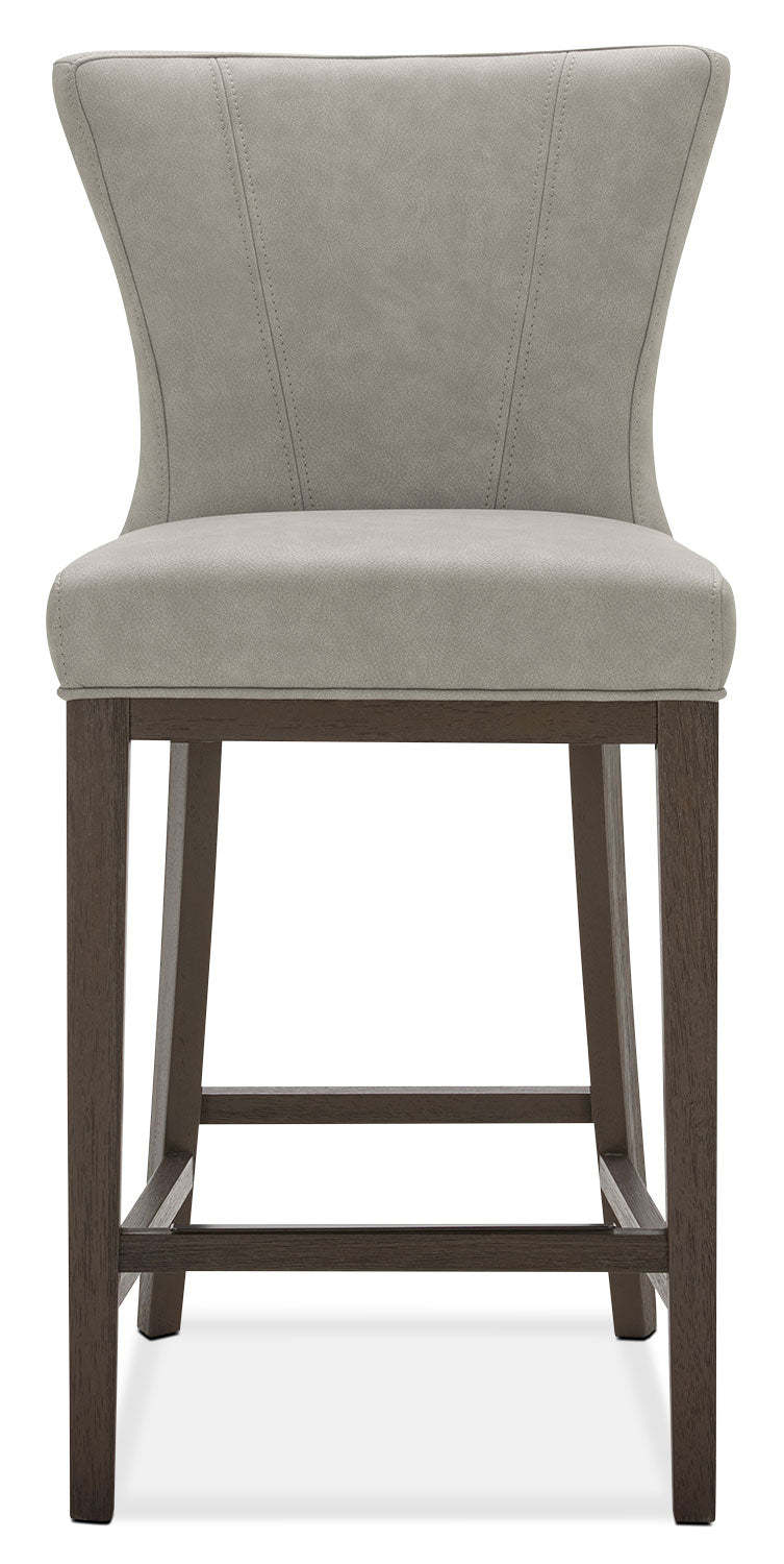 Tabouret à hauteur de comptoir Quinn avec tissu en cuir végétalien - Taupe | Tabouret Quinn de hauteur comptoir en tissu de cuir végétalien - taupe