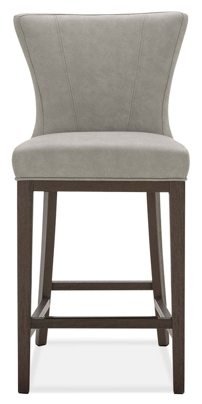 Tabouret à hauteur de comptoir Quinn avec tissu en cuir végétalien - Taupe | Tabouret Quinn de hauteur comptoir en tissu de cuir végétalien - taupe