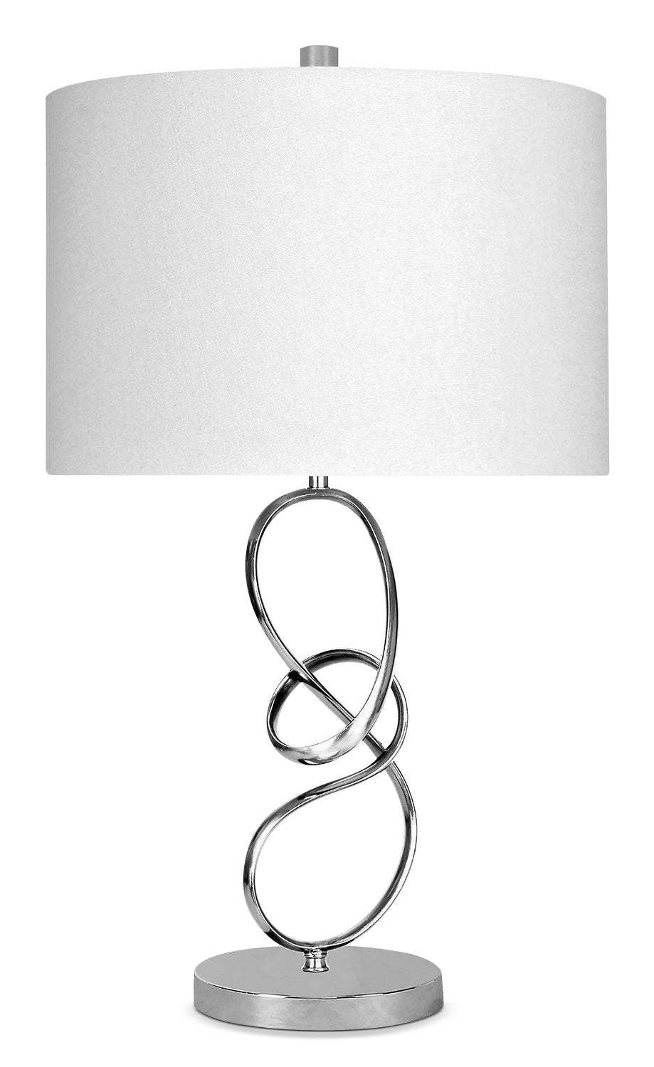 26 Chrome Swirl Table Lamp|Lampe de table de 26 po en chrome avec motif en spirale