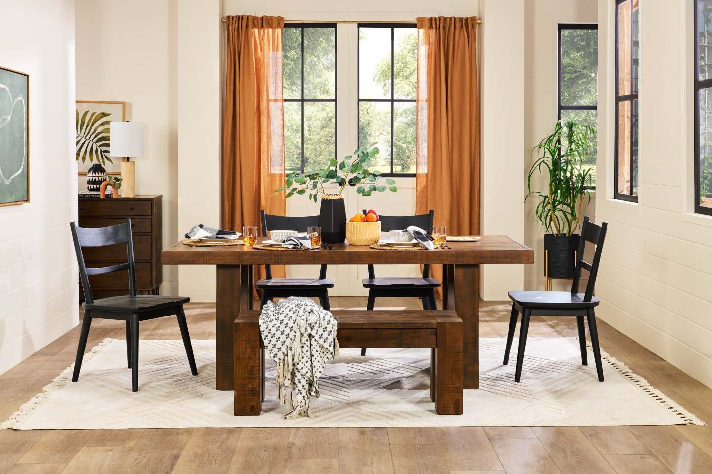 Kort &amp; Co. Banc de salle à manger Sol, 44 W - Marron | Banc de salle à manger Sol de Kort &amp; Co. de 44 po (L) - brun