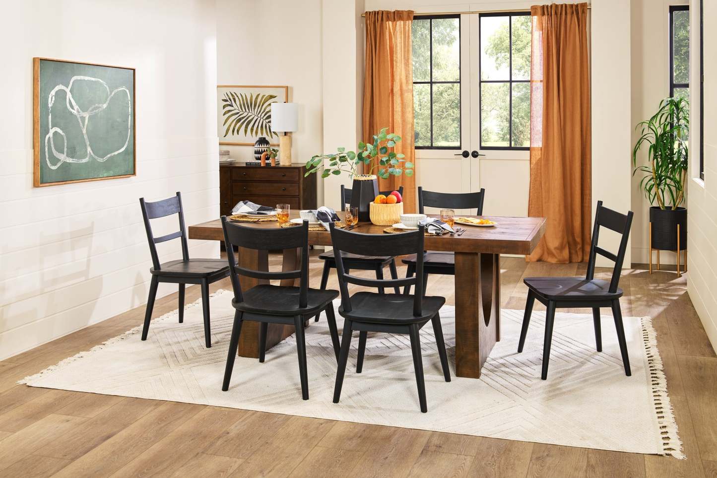 Kort &amp; Co. Chaise de salle à manger Sol avec dossier en échelle incurvé - Noir | Chaise de salle à manger Sol de Kort &amp; Co. avec dossier en échelle courbé - noire