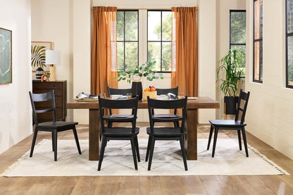 Kort &amp; Co. Chaise de salle à manger Sol avec dossier en échelle incurvé - Noir | Chaise de salle à manger Sol de Kort &amp; Co. avec dossier en échelle courbé - noire