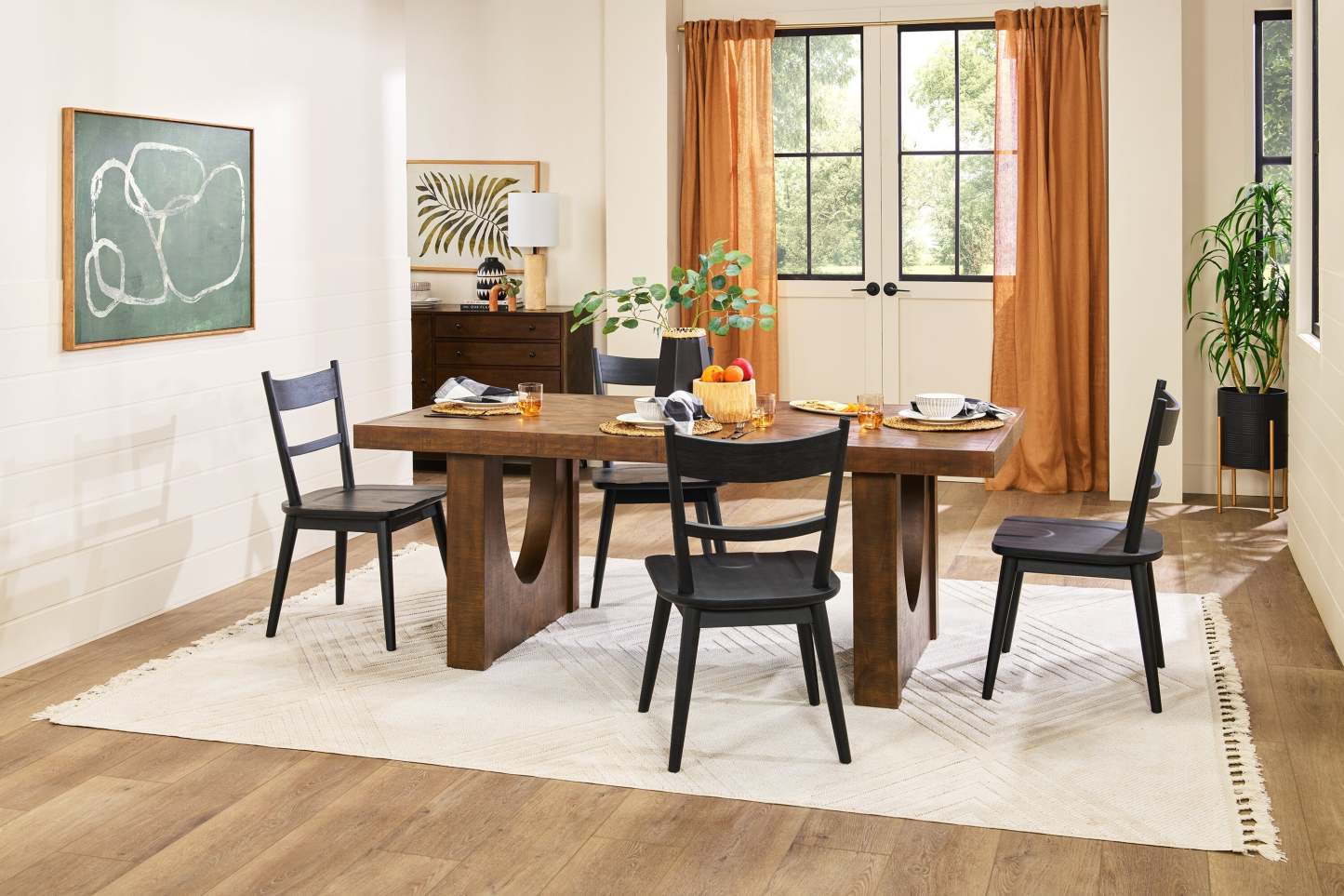 Table de salle à manger Sol de Kort &amp; Co. avec base piédestal, 78 po - brune